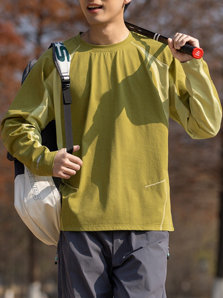 Quick-drying Sunscreen Loose-fit Color-blocked T-shirts