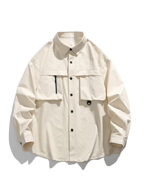 Water Proof Tooling Loose Lapel Long-sleeved Shirt