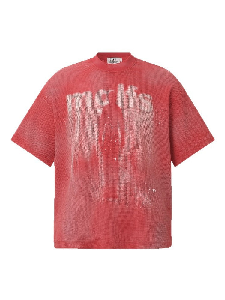 Retro Washed Illusory Silhouette BF Loose-fit T-shirt