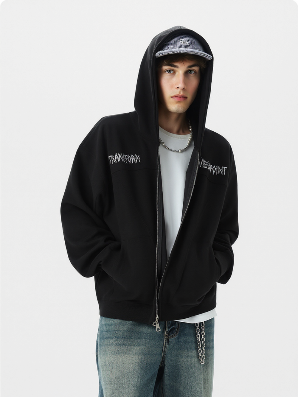 Neutral wear Embroidered Pattern Solid Color Sweatshirts&Hoodies