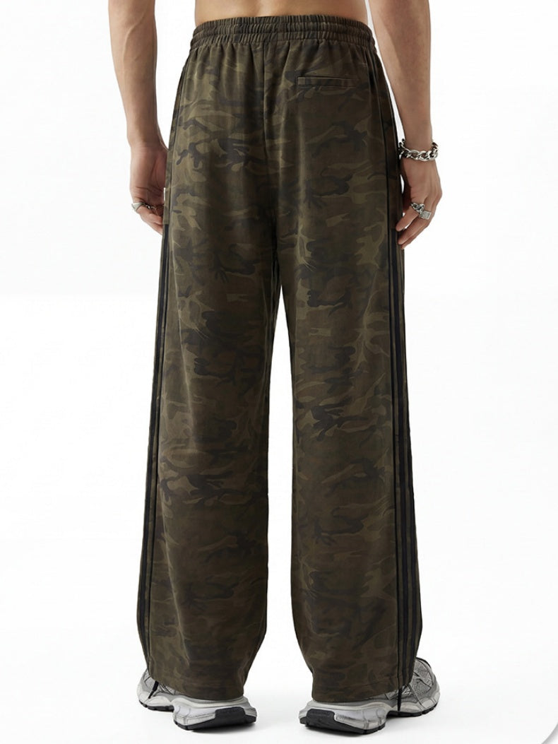 Camouflage Leisure Straight-fit Loose-fit Pants