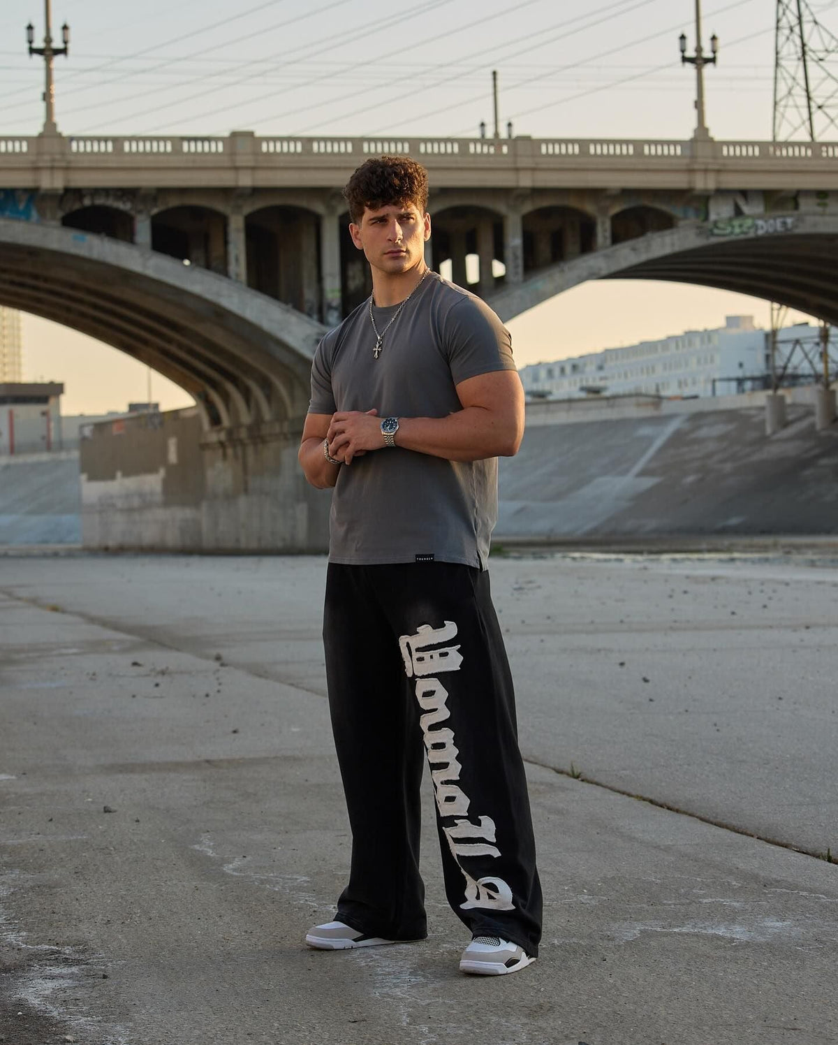 Bedruckte Fitness-Jogginghose mit geradem Bein