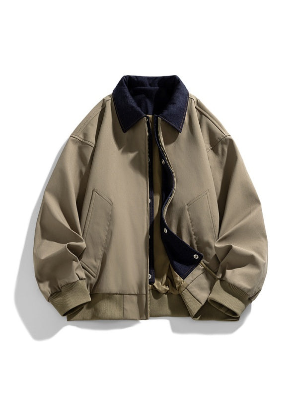 Layered-look Loose-fit Cleanfit Jackets