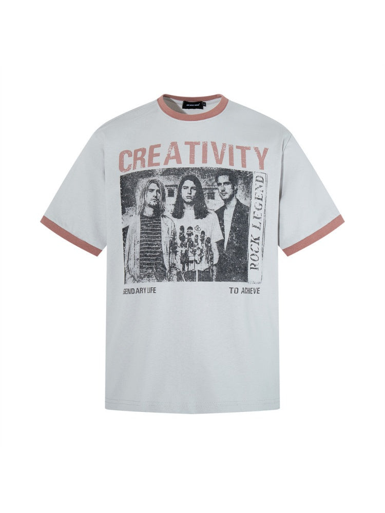 Retro Figure Printed Loose-fit T-shirts