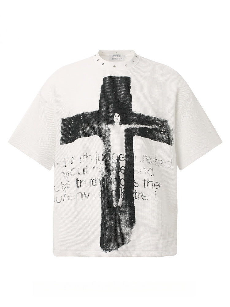 Columbia Cross Portrait Letter Printed T-shirt