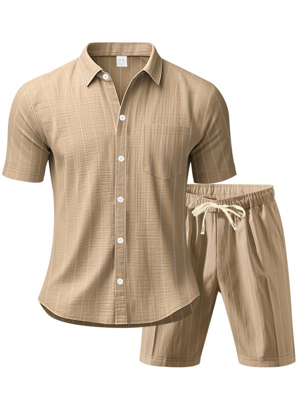 Flax Stripes Loose-fit Beach Set 2-piece Sets