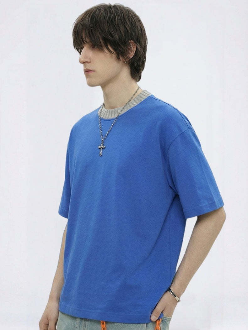 Color-blocked Cropped T-shirt