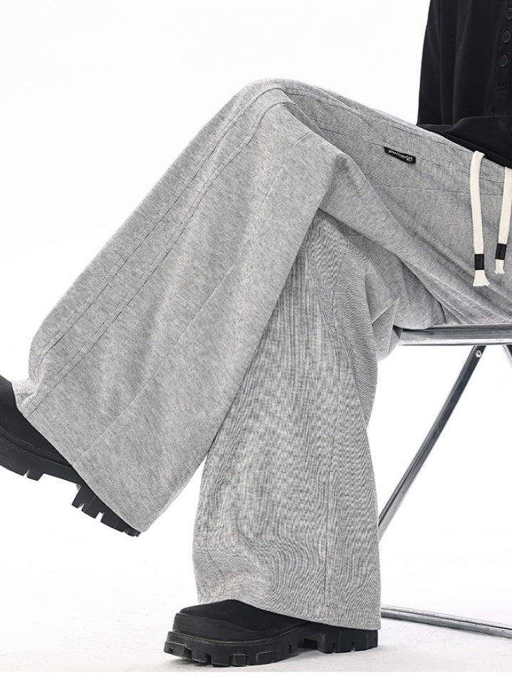 Patchwork Wide-leg Loose-fit Sweatpants
