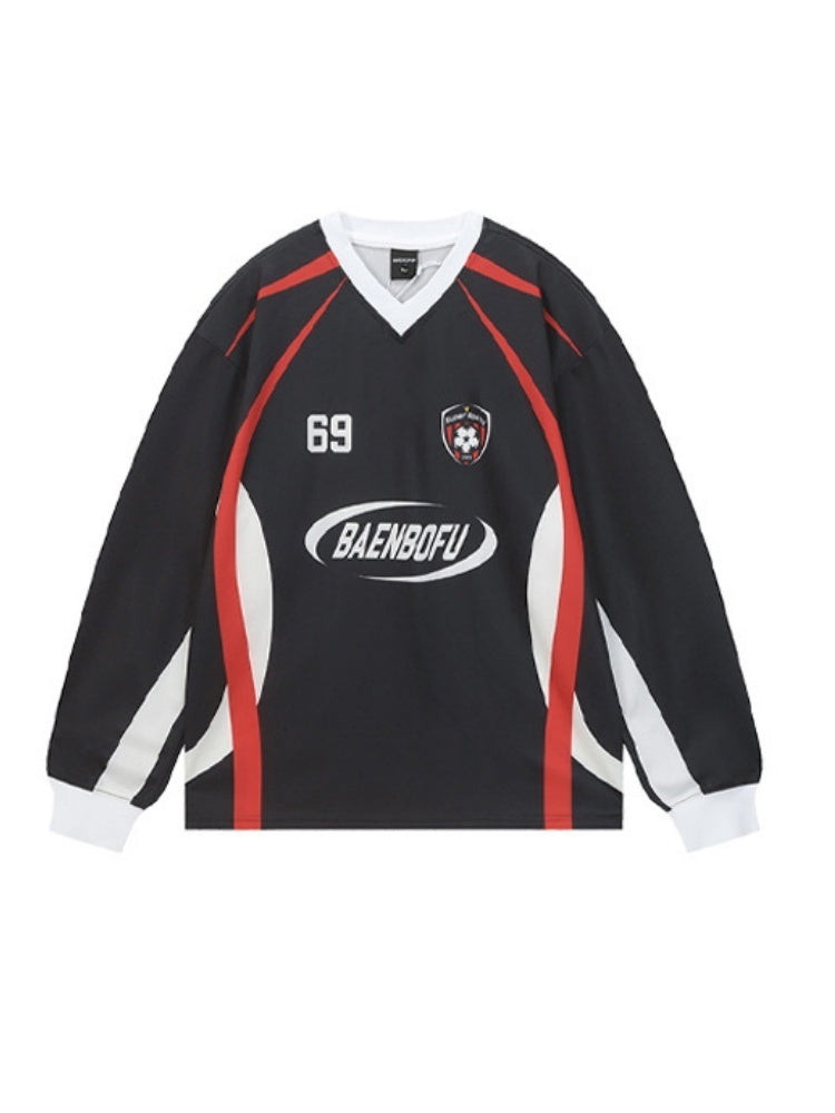 Hip-Hop-Baseball-T-Shirts mit V-Ausschnitt