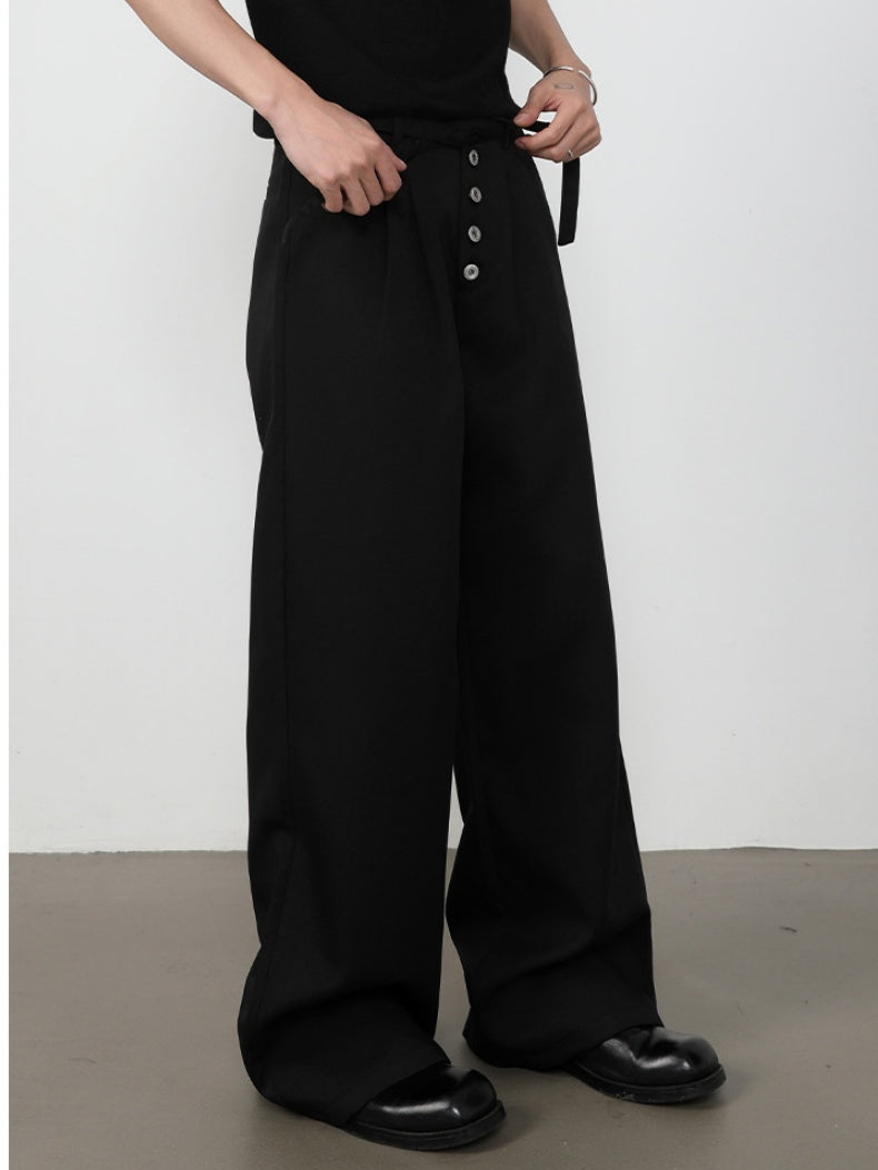 Double Pleat Loose-fit Straight-fit Dress Pants Pants