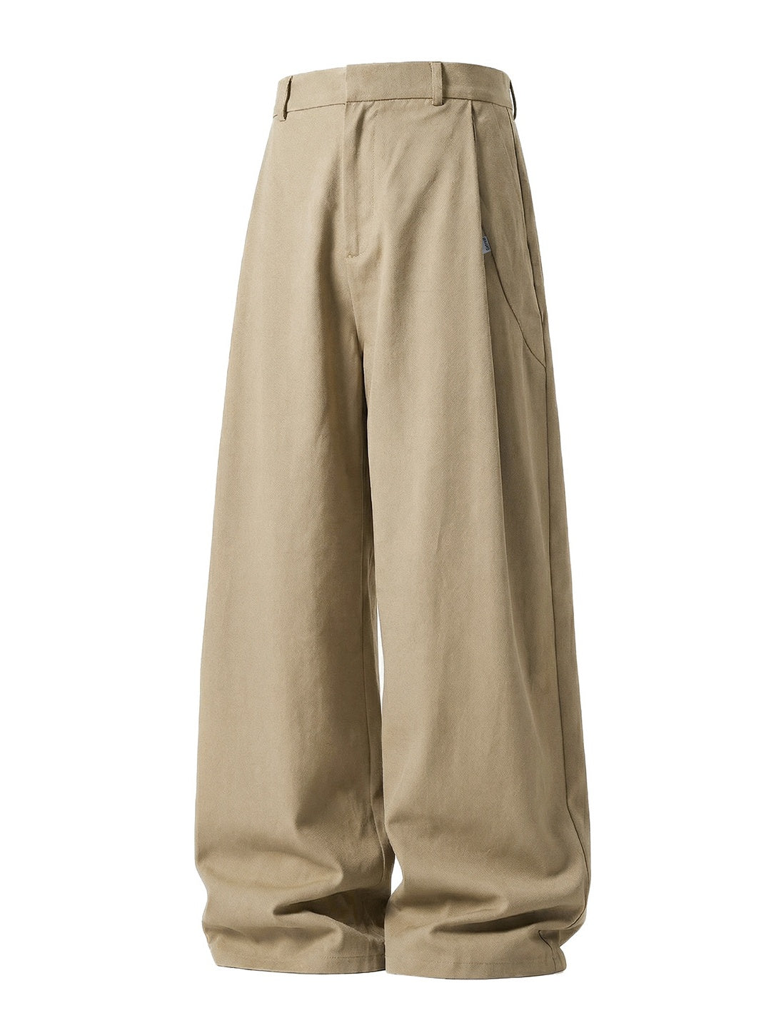3D Pleats Pure Cotton Loose-fit Straight-fit Pants