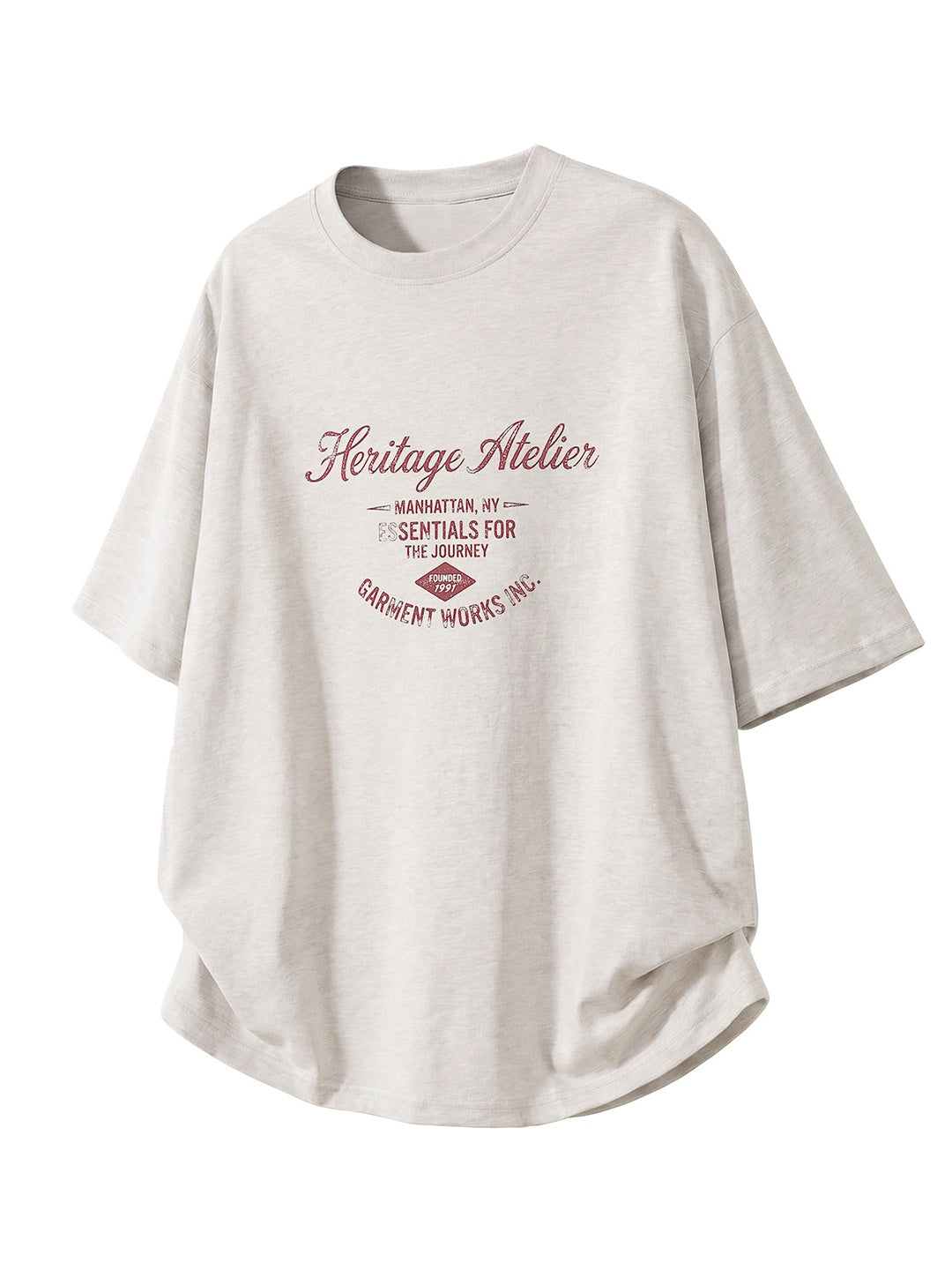Distressed Mottled Letter Printed T-shirts
