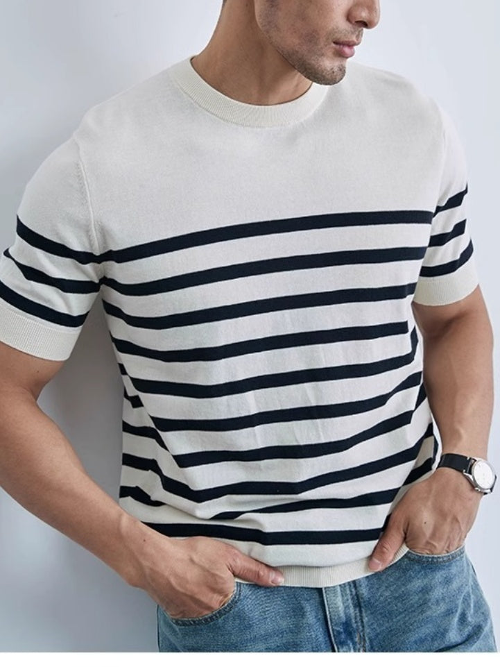 Old Money Style Stripes Slim-fit T-shirts