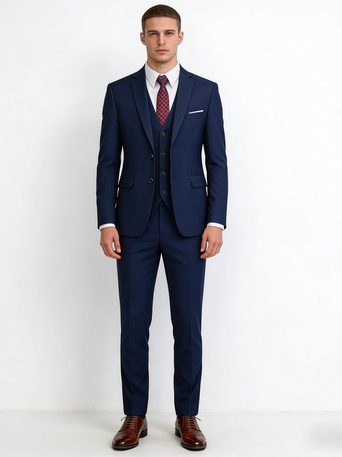 Slim-fit Business Suit Set 3-piece Sets