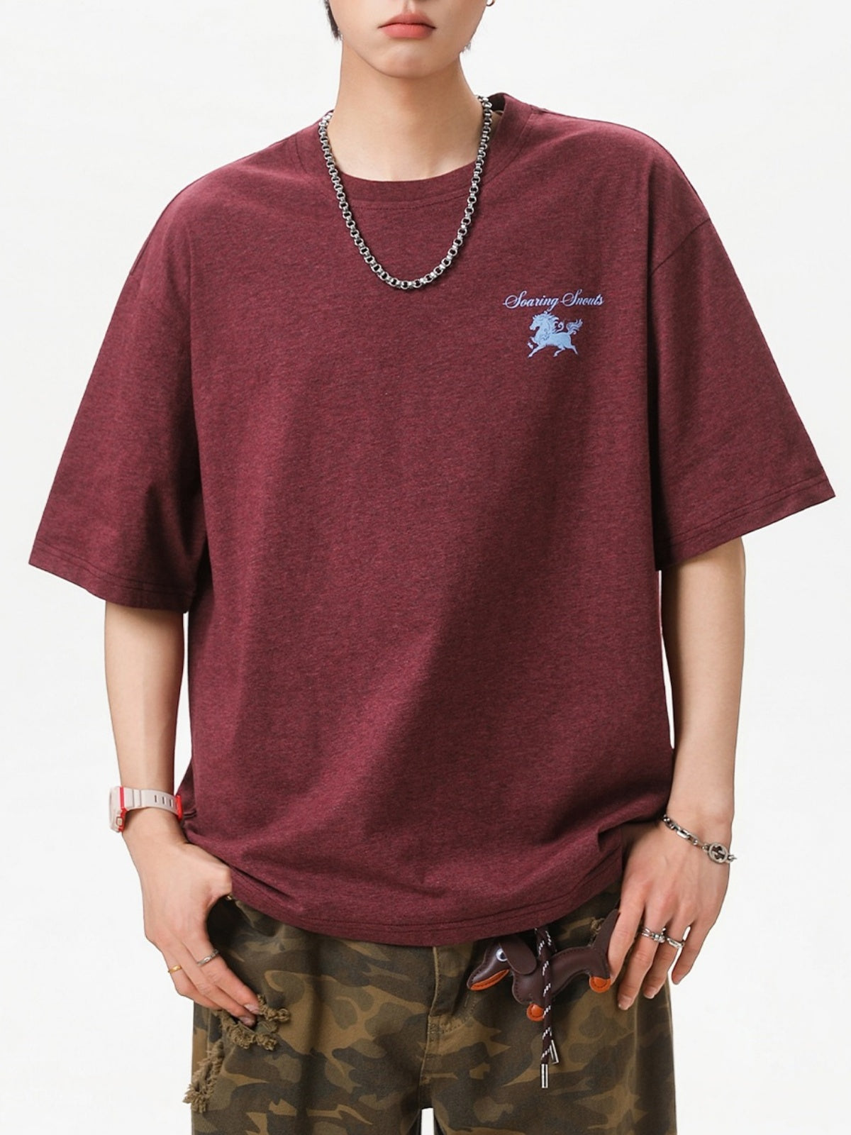 Retro Color-blocked Printed T-shirts