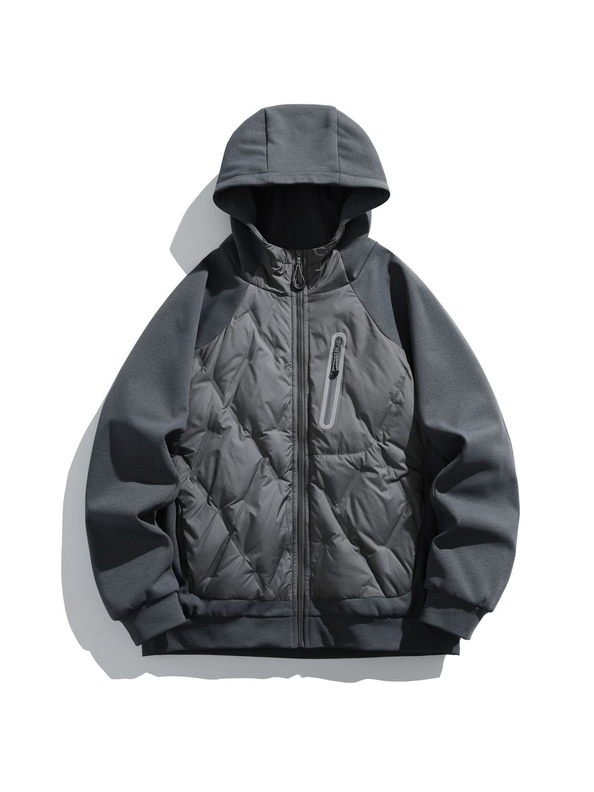 Lightweight Splicing Keep Warm Windproof Hooded Down Coat