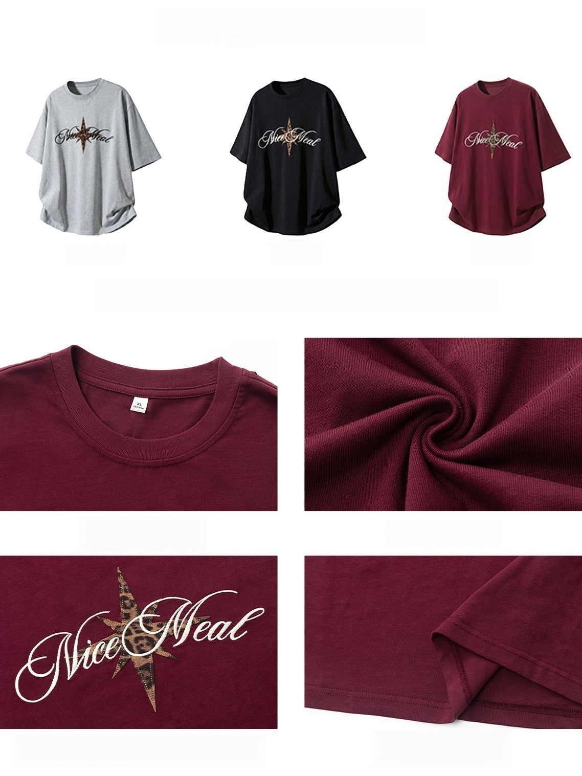 Leopard Print Retro Loose-fit T-shirts