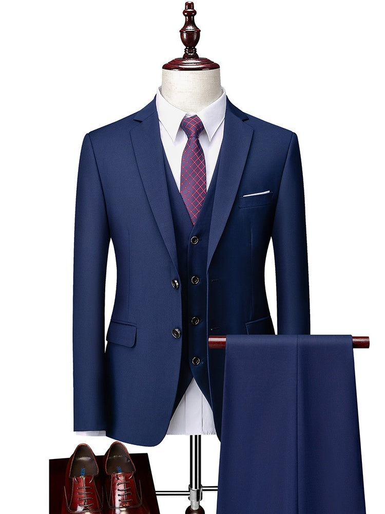 Slim-fit Business Suit Set 3-piece Sets