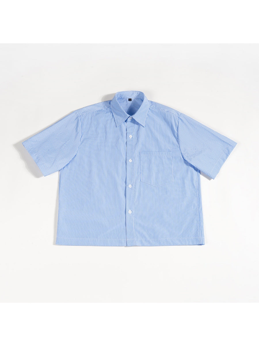 Liber Summer Men's Front pockets Stripes Shirts