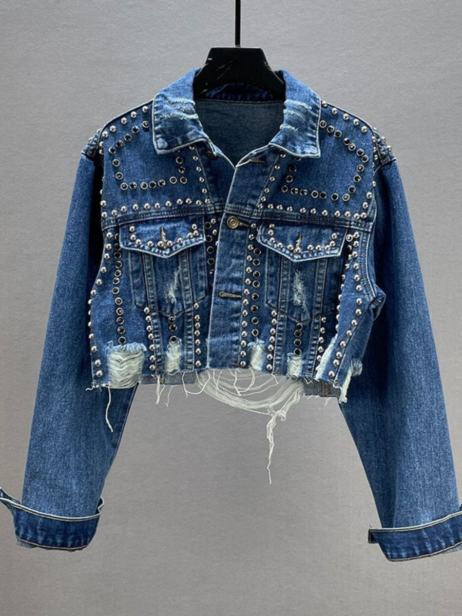 Liber Autumn Women's Studs Denim jacket