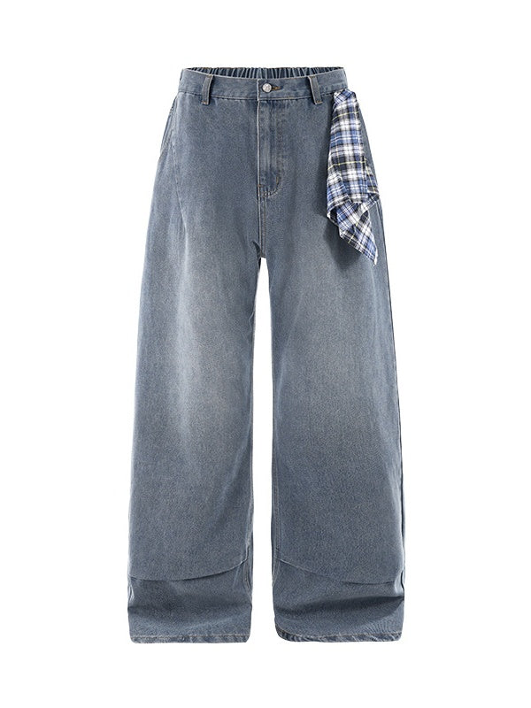 Removable Square Scarf Washing Old Casual Jeans