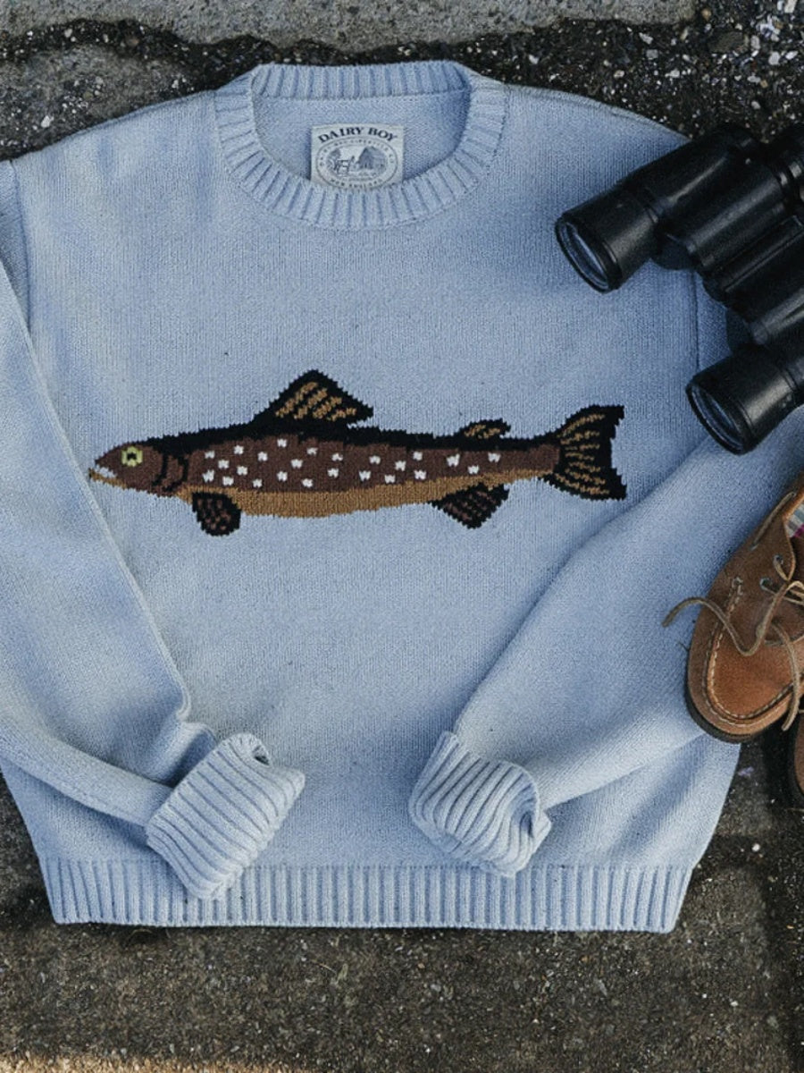 Contrasting colors Fish Sweaters