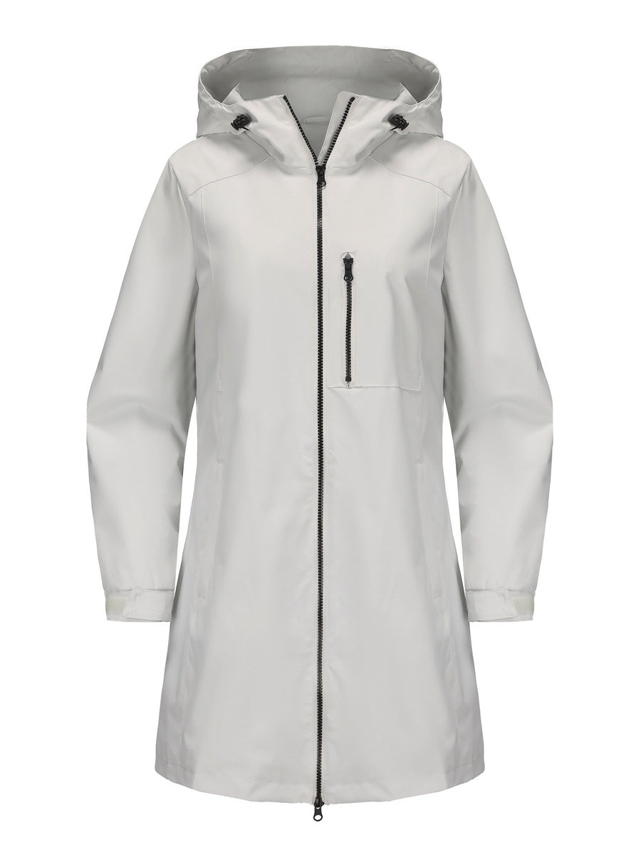 Outdoor Sports Water Proof Hooded Long Sleeve Loose Leisure Windproof Zipper Jackets