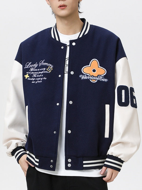 Liber Autumn Neutral wear Embroidery Color matching Jackets