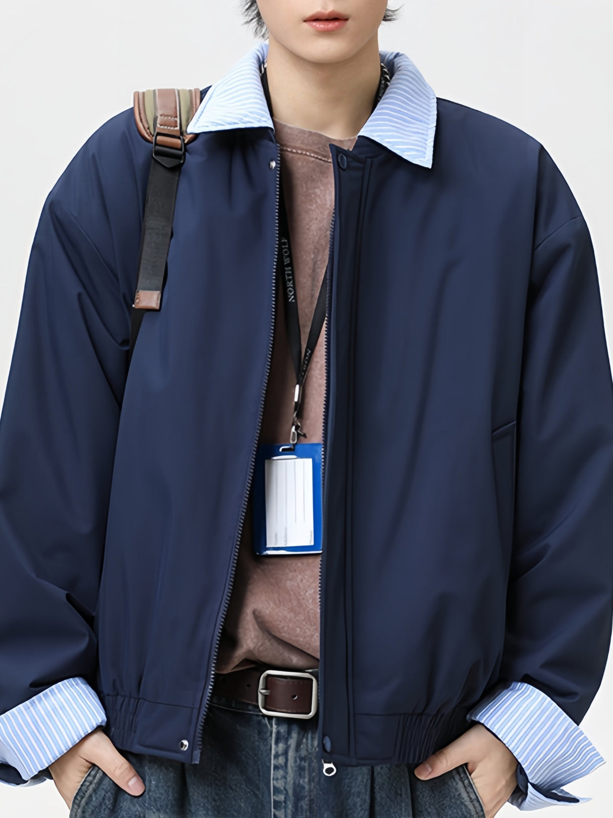 Detachable Two-piece Colorblock Flight Jacket