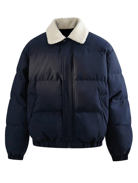 Comfortable And Casual Faux Lambswool Lapel Cotton Coat