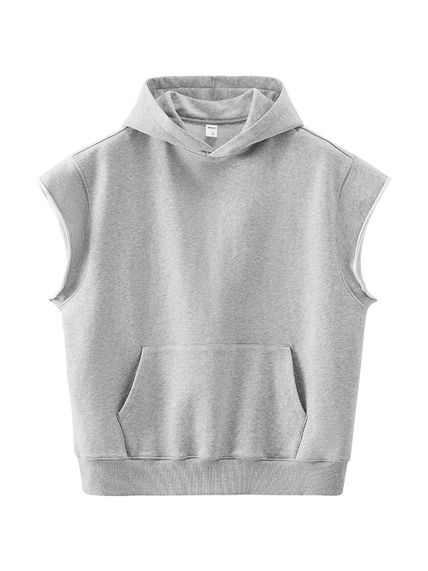 Street Rolled Sleeveless Hoodies Waistcoat Vest