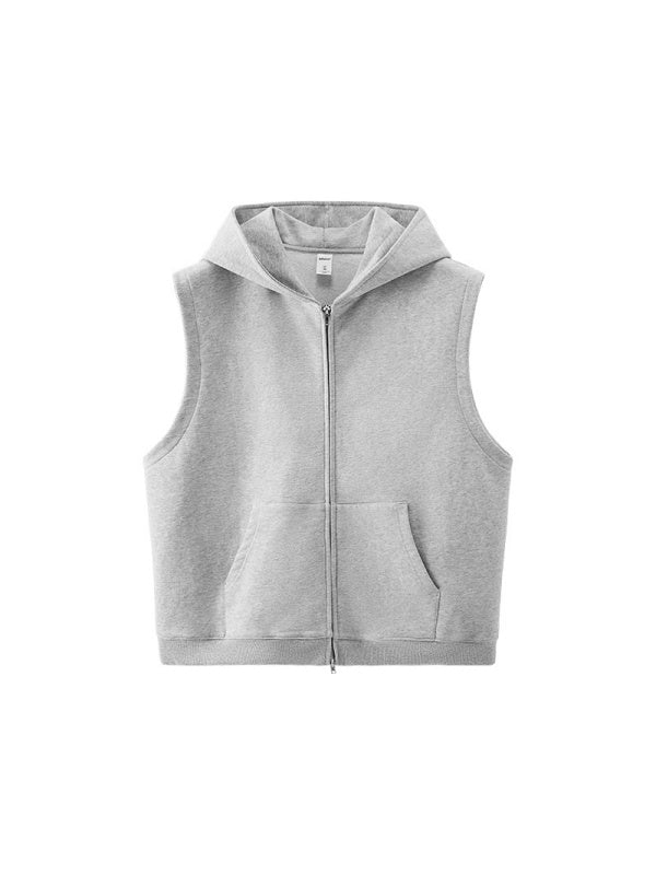 420G Heavy Double-ended Zipper Hoodies Vest Jacket
