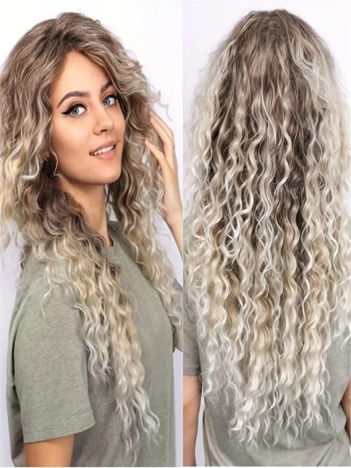 Long, Bouncy, Wavy Wig Made Of Synthetic Fibers