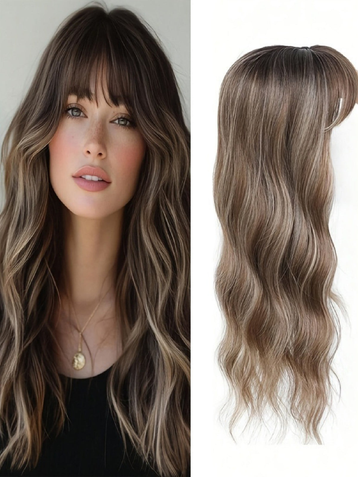 Synthetic Fiber Long Wavy Curl Wig