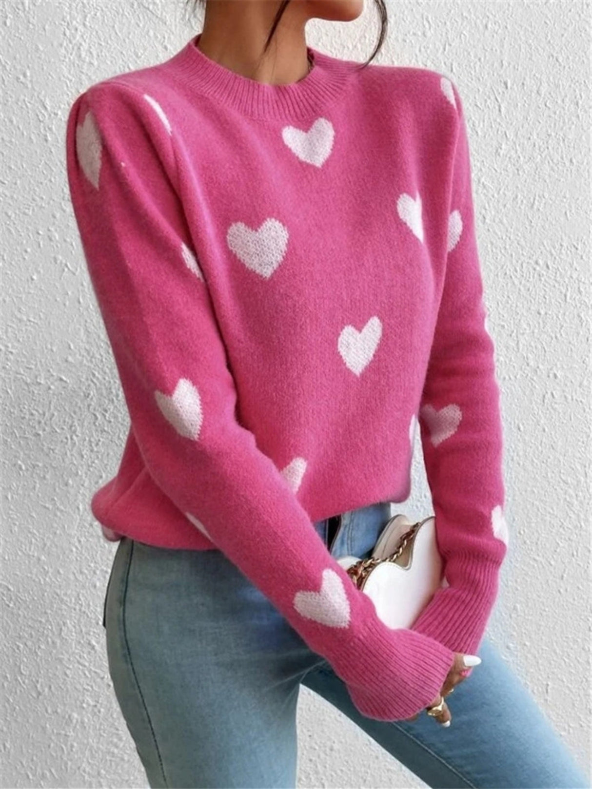 Love Contrasting Colors Crew Neck Sweaters