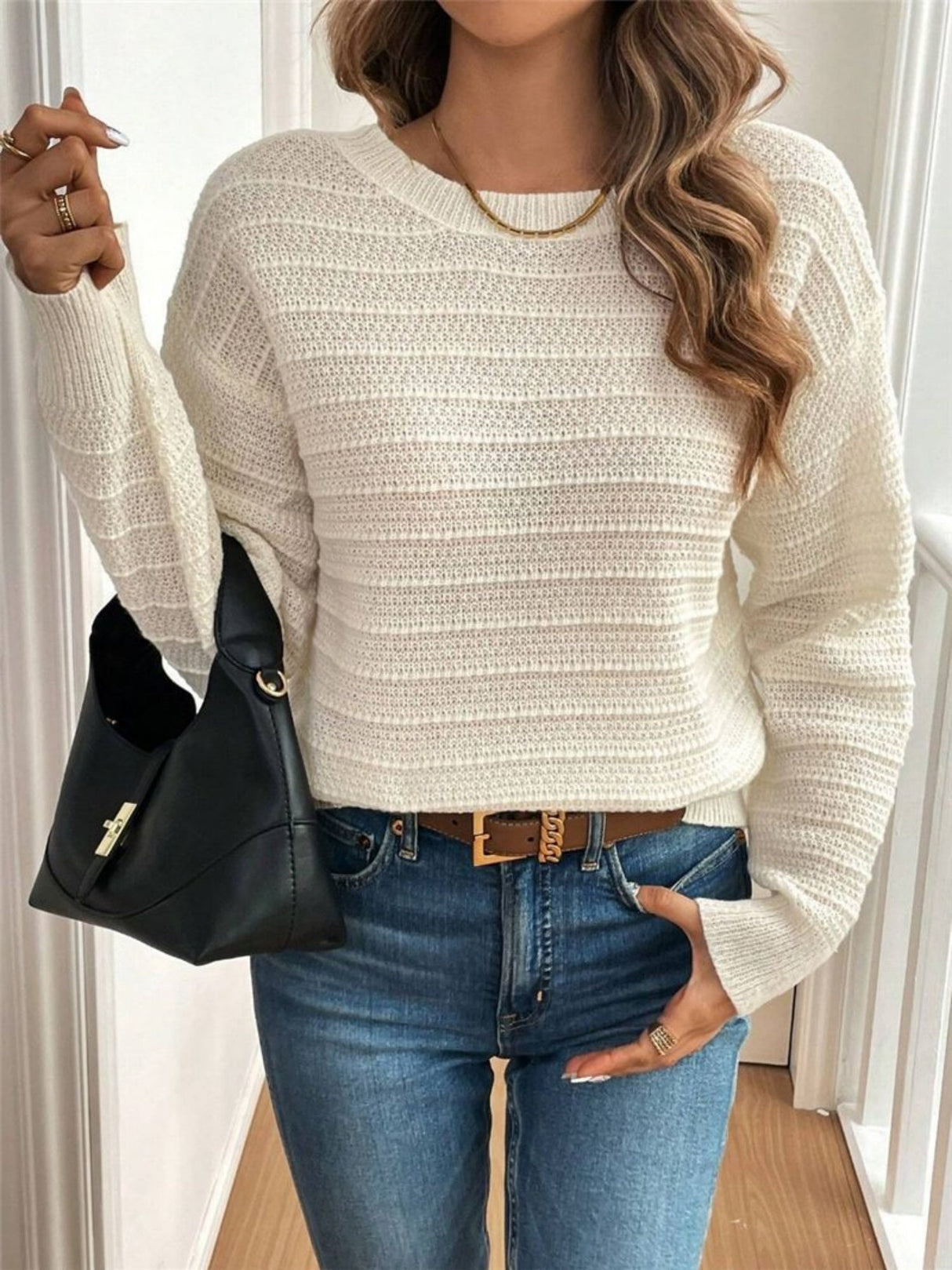 Back Bow Pullover Long-sleeved Sweater