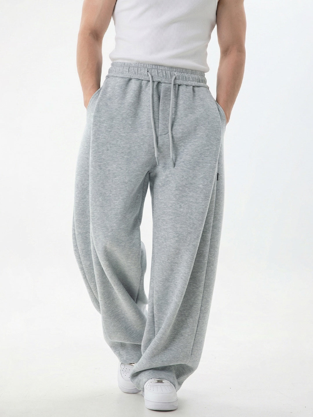 Segmentation Patchwork Drape Loose-fit Pants