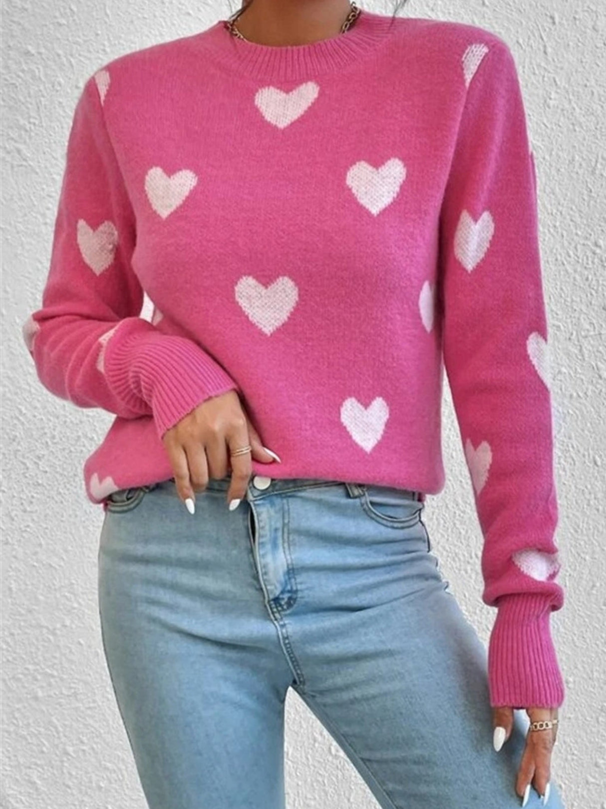 Love Contrasting Colors Crew Neck Sweaters
