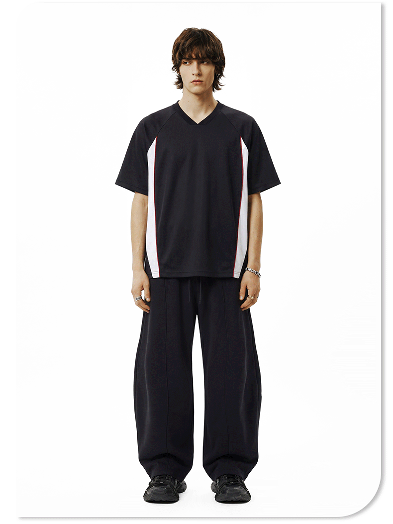 Antibacterial Cool Feeling Quick-drying Color-blocked T-shirt