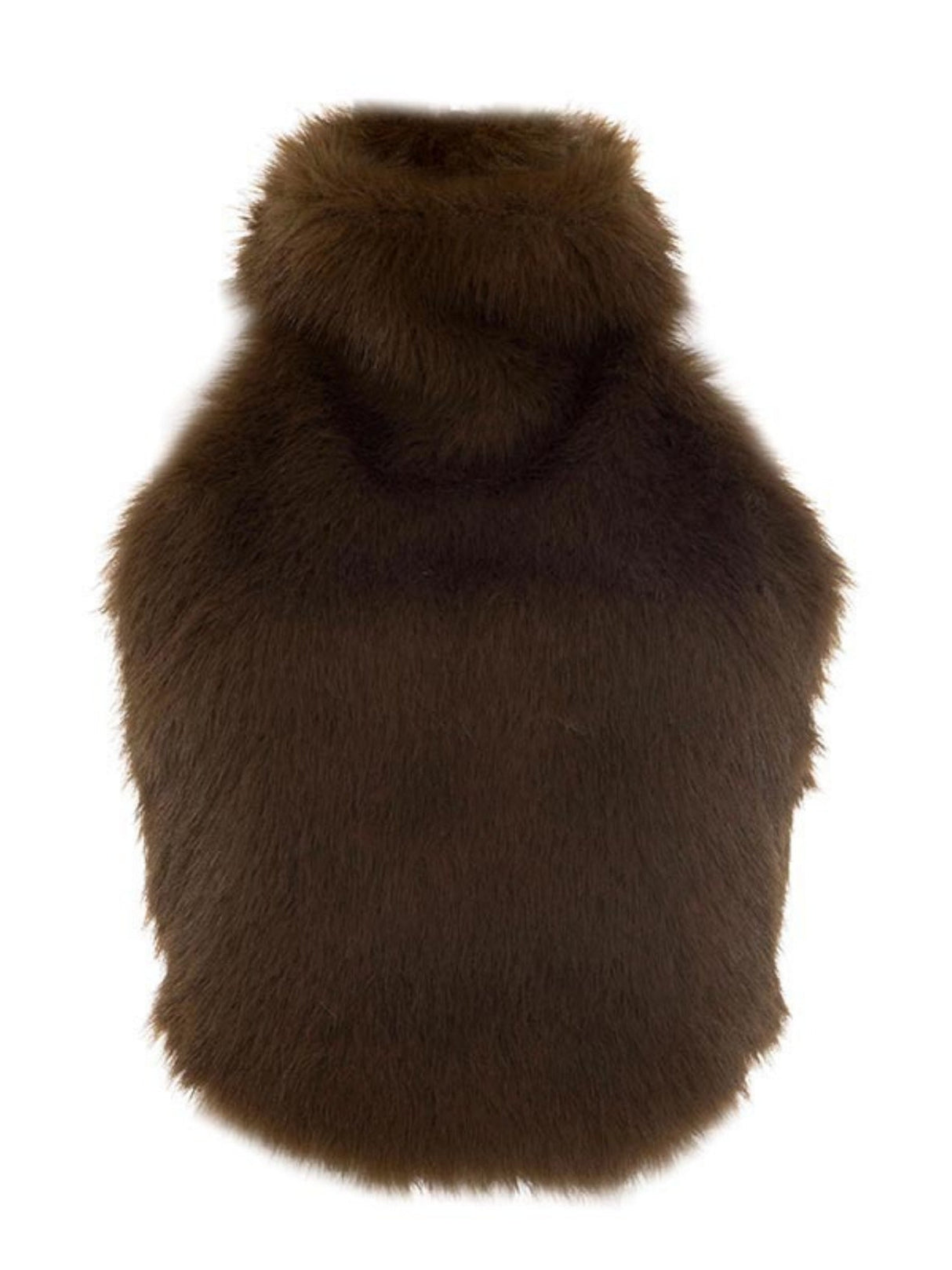 Furry Turtleneck Big Backless Halter Top Tank Tops&Camis