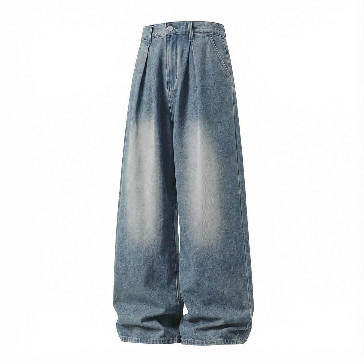 Distressed Washed Loose-fit Straight-fit Jeans