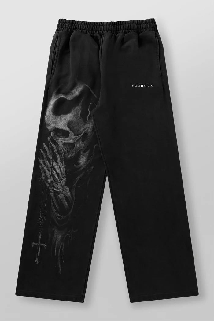 Printed Fitness Straight Wide-leg Pants