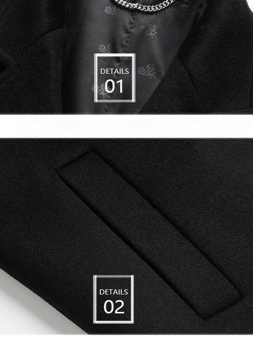 Long Suit Collar Wool Coat Cotton