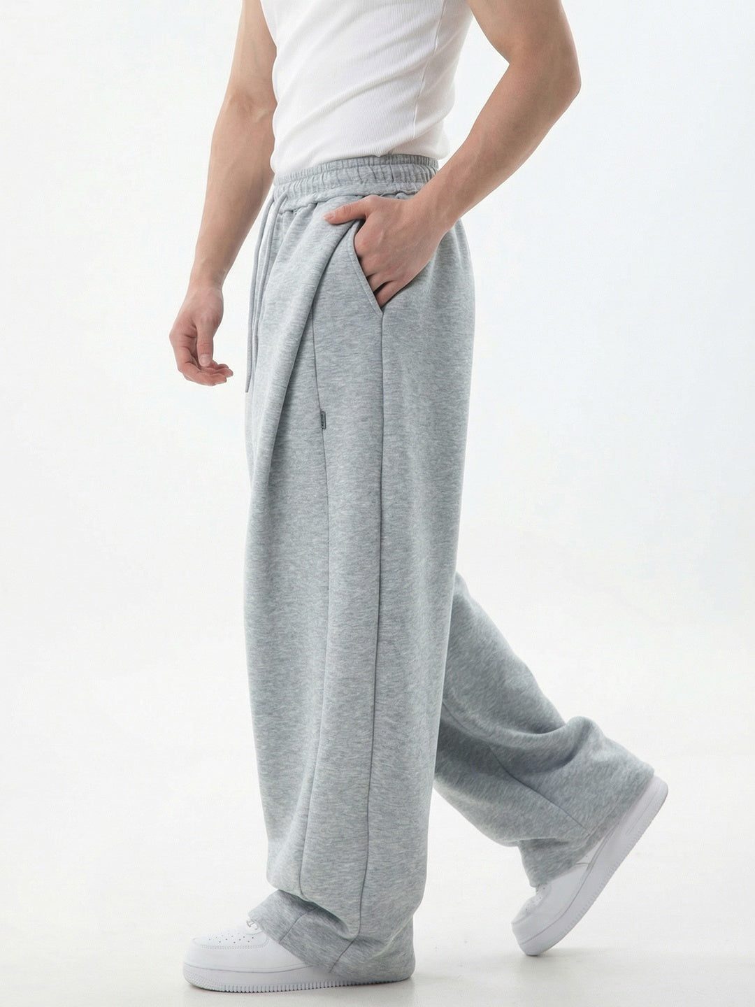 Segmentation Patchwork Drape Loose-fit Pants