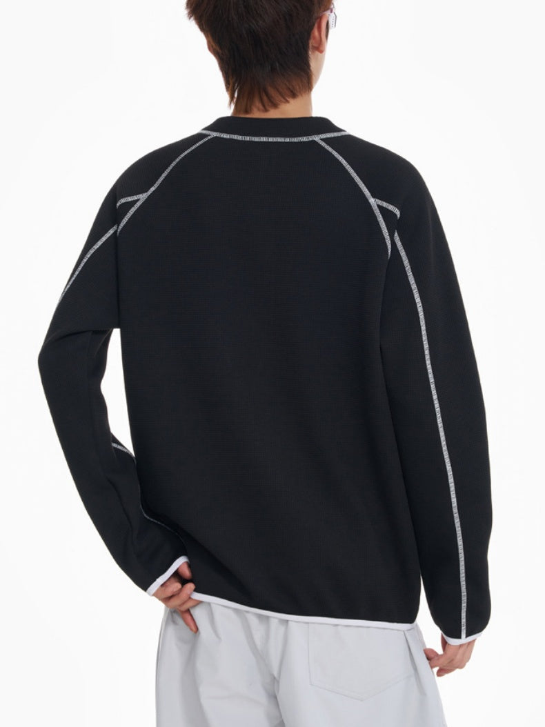 Color-blocked Line Loose-fit Sweatshirts&Hoodies