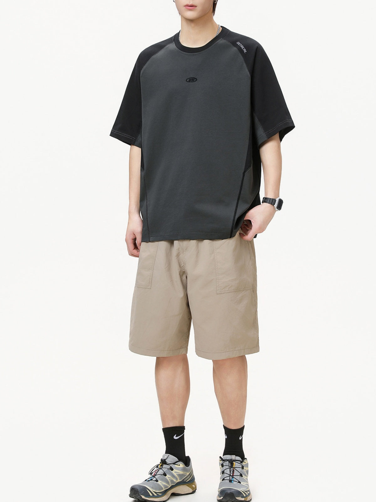 Color-blocked Patchwork Embroidery T-shirts
