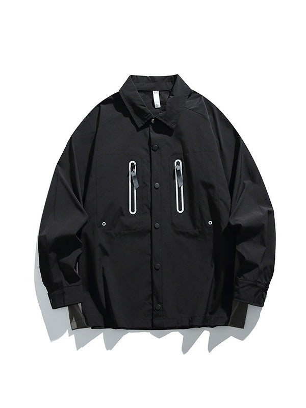 Outdoor Water-repellent Wear-resistant Sports Contrasting Colors Function Lapel Long-sleeved Shirt