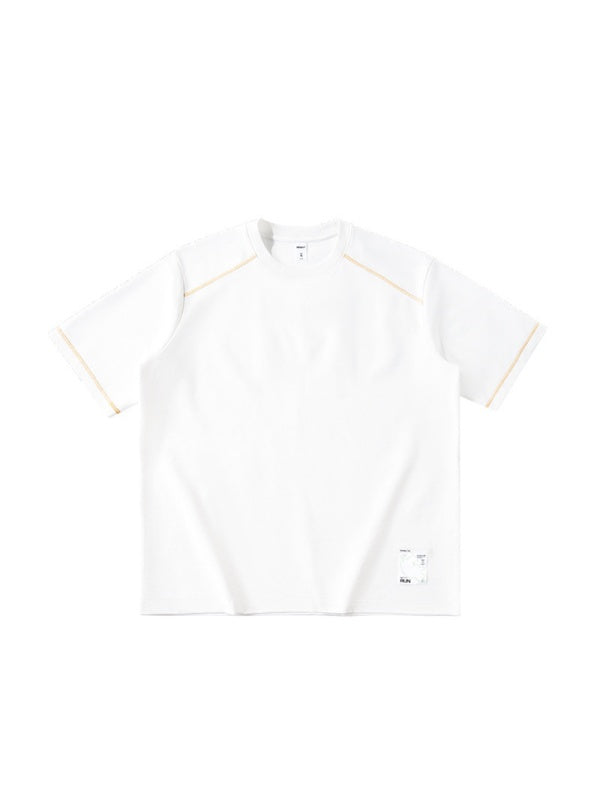 Color-blocked Sports Loose-fit Short Sleeves