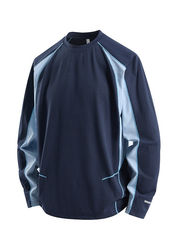 Quick-drying Sunscreen Loose-fit Color-blocked T-shirts