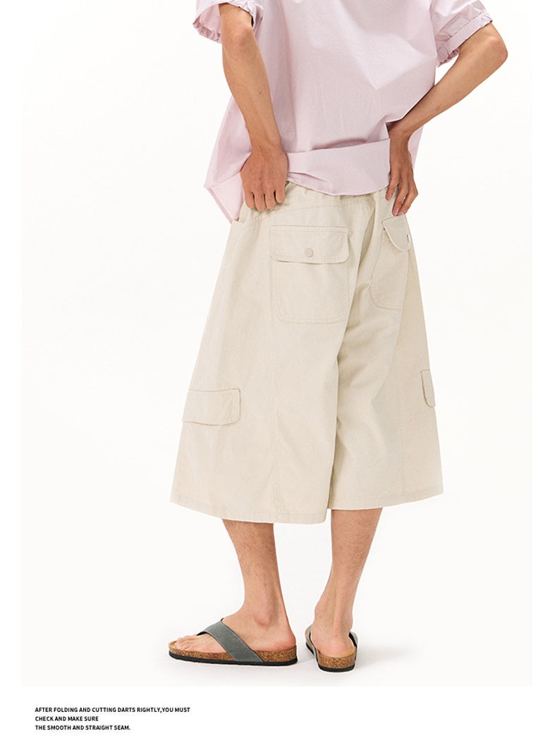 7 Points Work Clothes Baggy Straight-fit Shorts